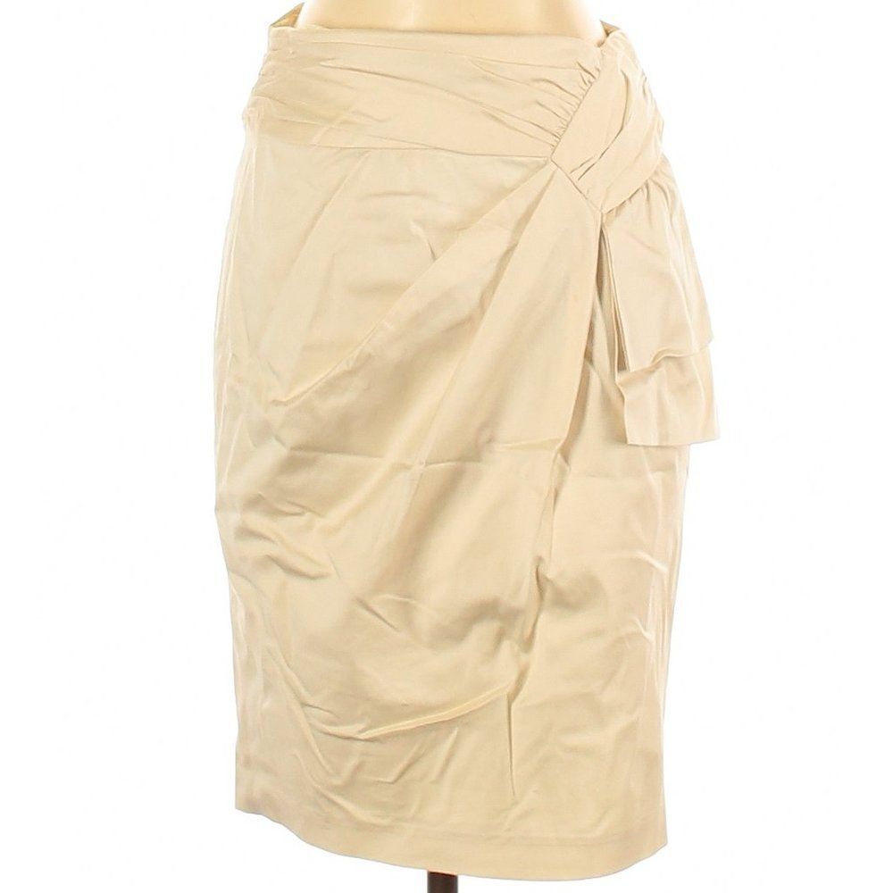 Nanette Lepore Ruched Detail Mock Wrap Cotton Blend Skirt-Size 4